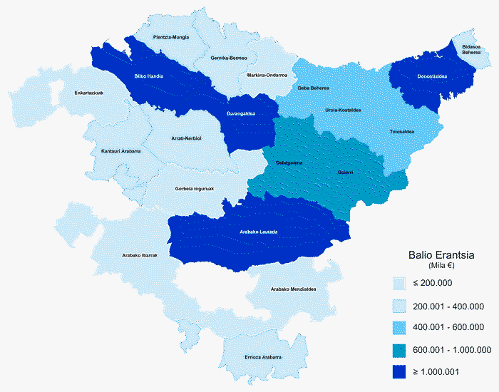 Balio erantsia faktoreen kostuetan, erauzketa eta manufaktura industrian, eskualdeka. 2010. Mila eurotan