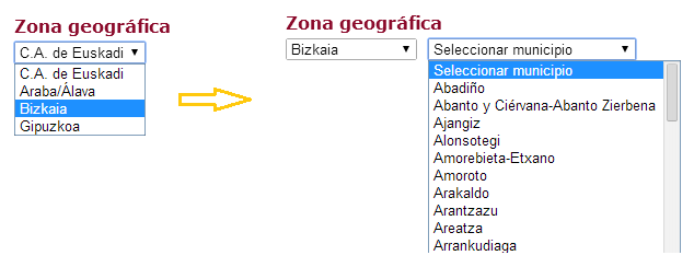 Seleccionar la zona geogrÃ¡fica
